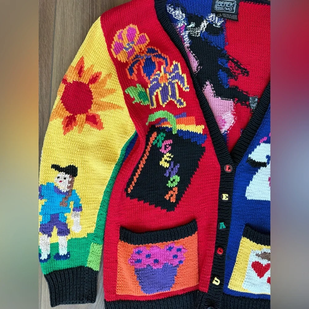 Vintage Berek Hand-Knit Pima Cotton “Houston” Large Incredible - Picture 2 of 7